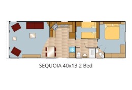 Mobilhome résidentiel anglais marque EUROPA, modèle Sequoia 40 x 13 - 2B