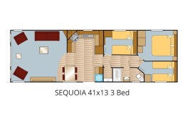 Mobilhome résidentiel anglais marque EUROPA, modèle Sequoia 41 x 13 - 3CH